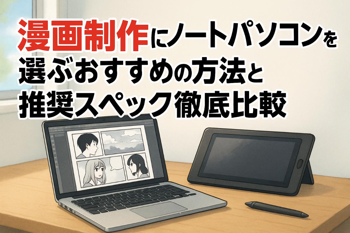 漫画制作にノートパソコンを選ぶおすすめの方法と推奨スペック徹底比較