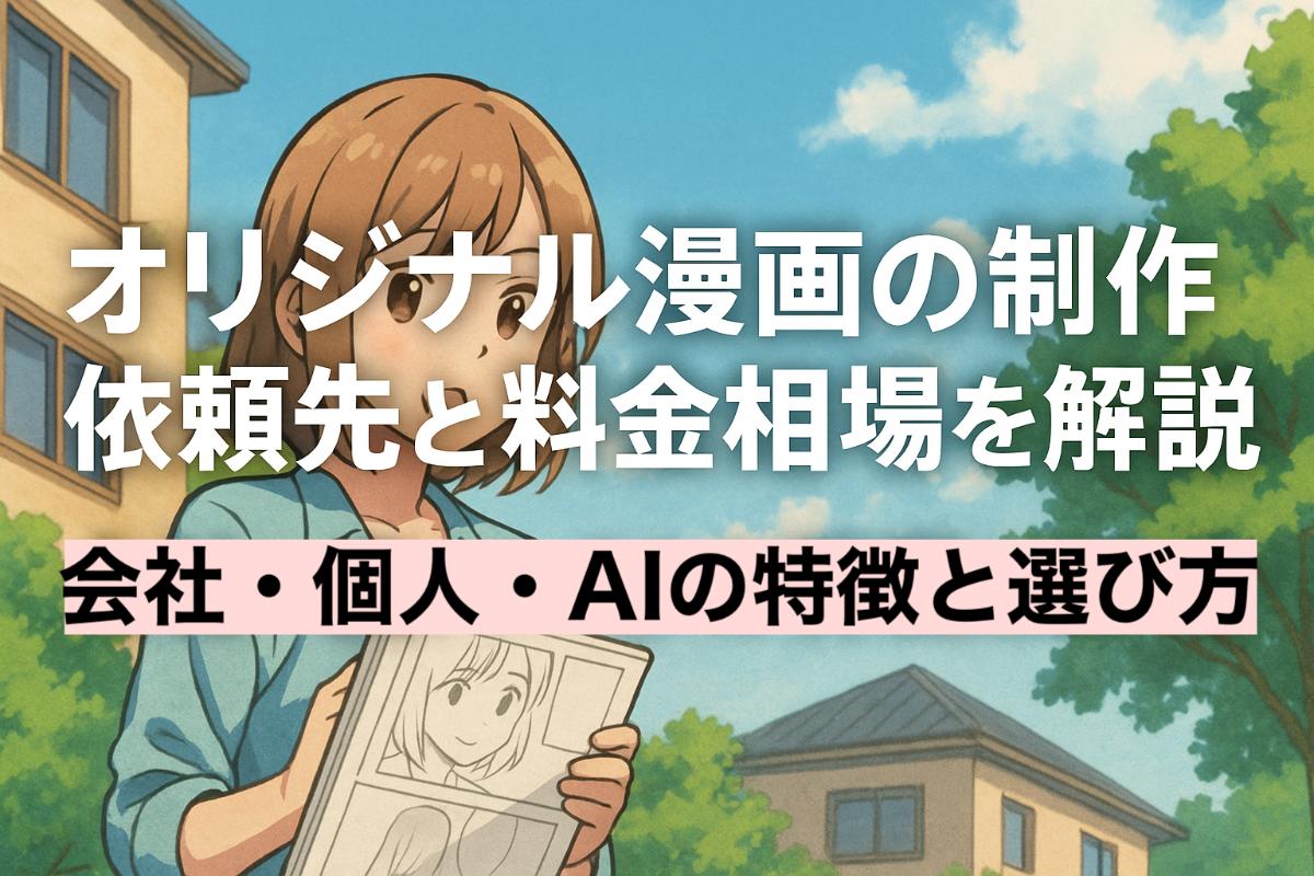 オリジナル漫画の制作依頼先と料金の相場などを解説|会社・個人・AIの特徴と選び方
