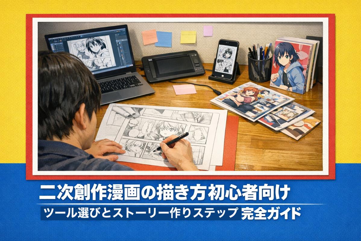 二次創作漫画の描き方初心者向けツール選びとストーリー作りステップ完全ガイド
