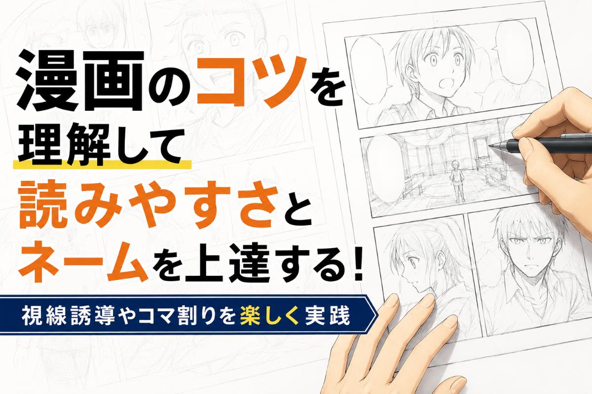 漫画のコツを理解して読みやすさとネームを上達させる！視線誘導やコマ割りを楽しく実践