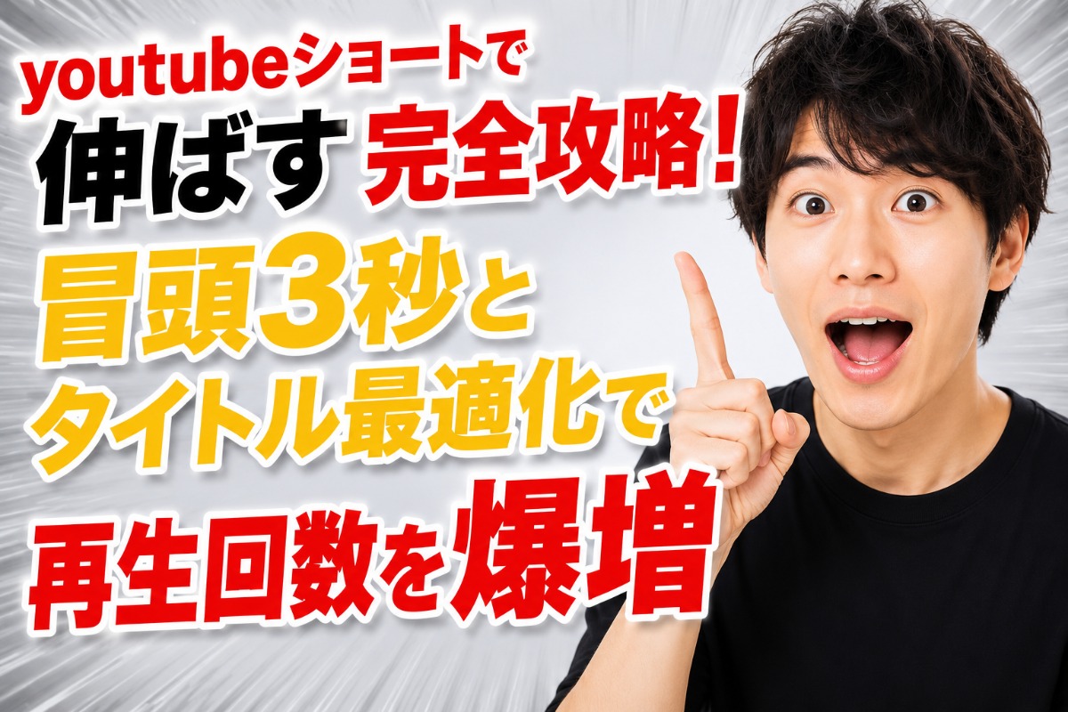 youtubeショートで伸ばす完全攻略！冒頭3秒とタイトル最適化で再生回数を爆増