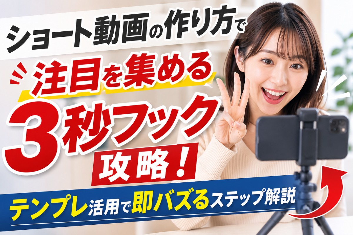 ショート動画の作り方で注目を集める3秒フック攻略！テンプレ活用で即バズるステップ解説