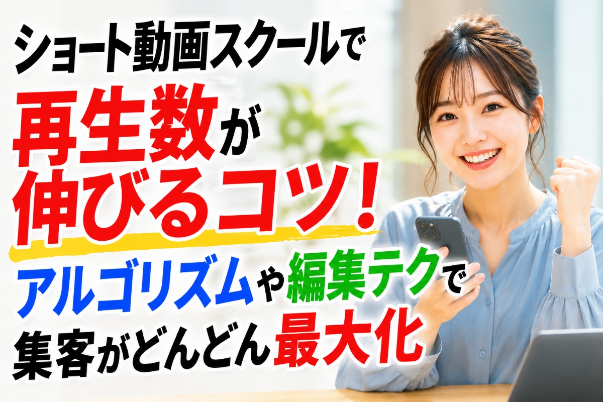 ショート動画スクールで再生数が伸びるコツ！アルゴリズムや編集テクで集客がどんどん最大化