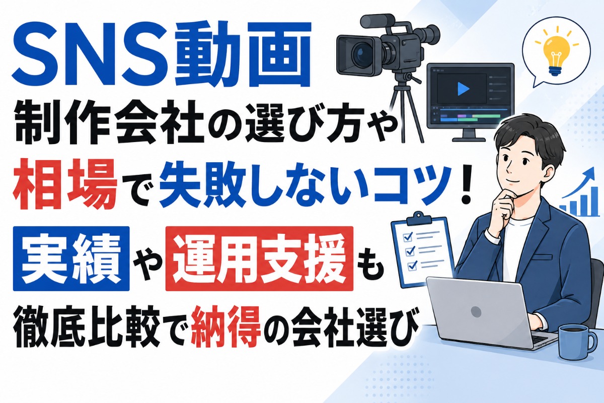 SNS動画制作会社の選び方や相場で失敗しないコツ！実績や運用支援も徹底比較で納得の会社選び